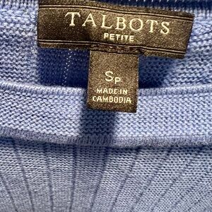 Talbots Petite Blue Textured Knit Sweater Size SP